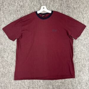 Polo Ralph Lauren Mens T-Shirt‎ XXL Maroon Short Sleeve Cotton Ringer